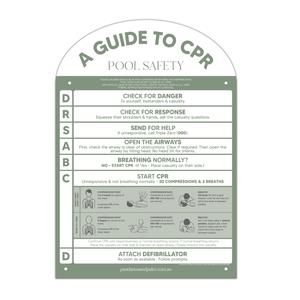 Designer Pool CPR Safety Sign Arch Green