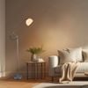 Luminea Amory Chrome Metal Base Glass Shade Standing Floor Light Lamp Opal