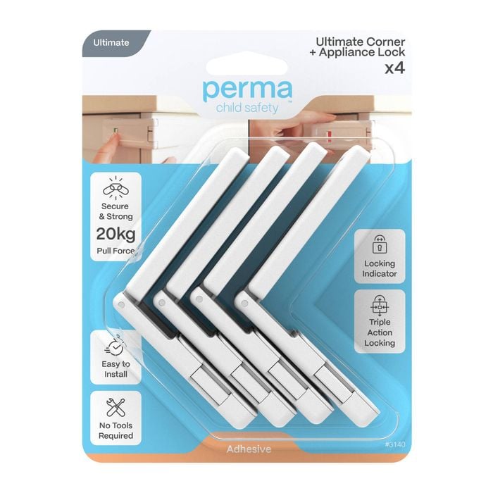 Perma Child Safety Ultimate Corner and Appliance Lock - 4 Pack