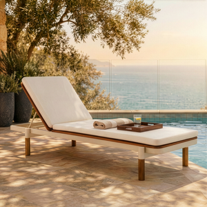 Cane and Stone 2070 x 830 x 355 mm Solana Timber Adjustable Sunlounger