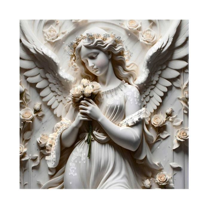 P&P Multicolour Angel Bouquet Acrylic Wall Art For Home Interior