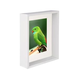 Nicola Spring 8" x 10" White 3D Deep Box Photo Frame - 5" x 7" Mount