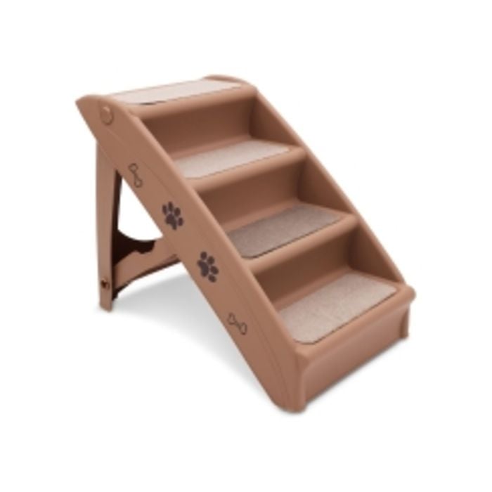 Furtastic 50cm Foldable Step Ladder Stairs Brown Bunnings