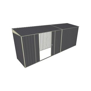 Build-A-Shed 1.2 x 5.2 x 2.0m Skillion Double Sliding Side Door Shed - Grey