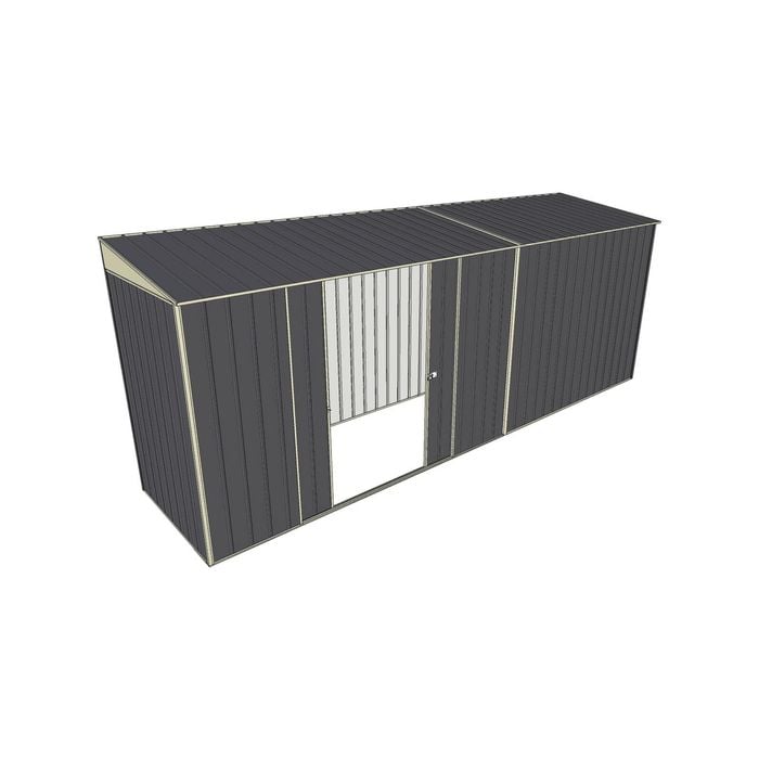 Build-A-Shed 1.2 x 5.2 x 2.0m Skillion Double Sliding Side Door Shed - Grey
