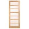 Corinthian Moda Translucent Glass White Oak Internal Door AMODG11 - 720mm x 2340mm x 35mm