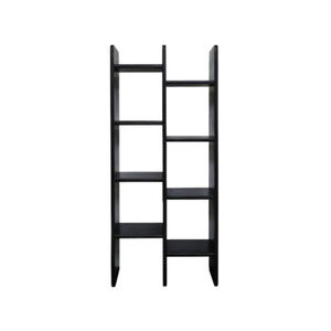 Roomlane Stockholm 2 Column Bookshelf Mango Wood in Black Wirebrush Finish