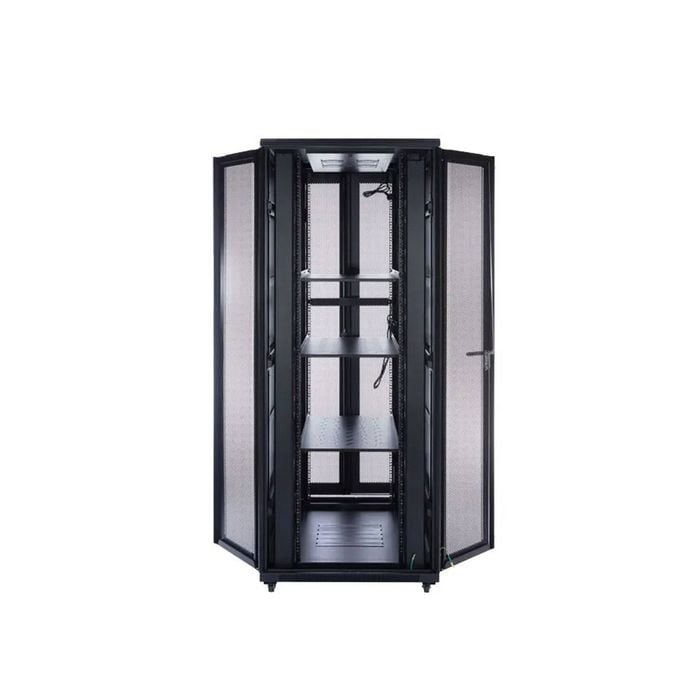 4Cabling 42RU 800mm Wide x 800mm Deep Server Rack with Bi-Fold Mesh Doors