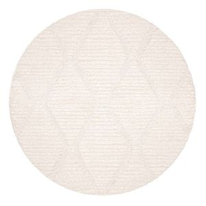 Loopsie-120cm X 120cm-monetta Ivory Diamond Round Rug
