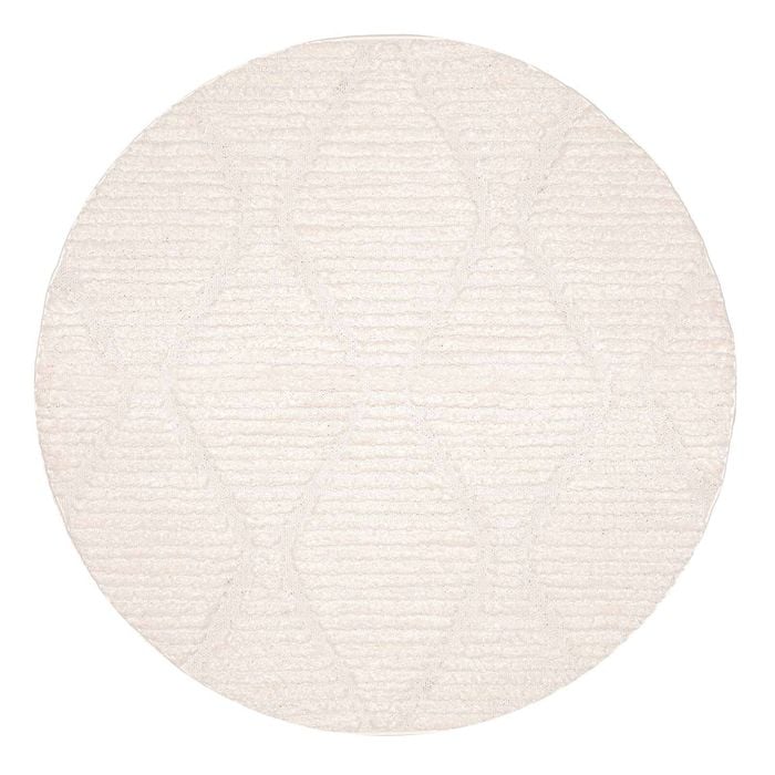 Loopsie-120cm X 120cm-monetta Ivory Diamond Round Rug