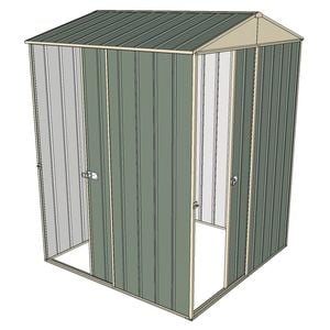 Build-a-Shed 1.5 x 1.5 x 2.3m Single Sliding Door Gable Shed with Single Sliding Side Door - Green