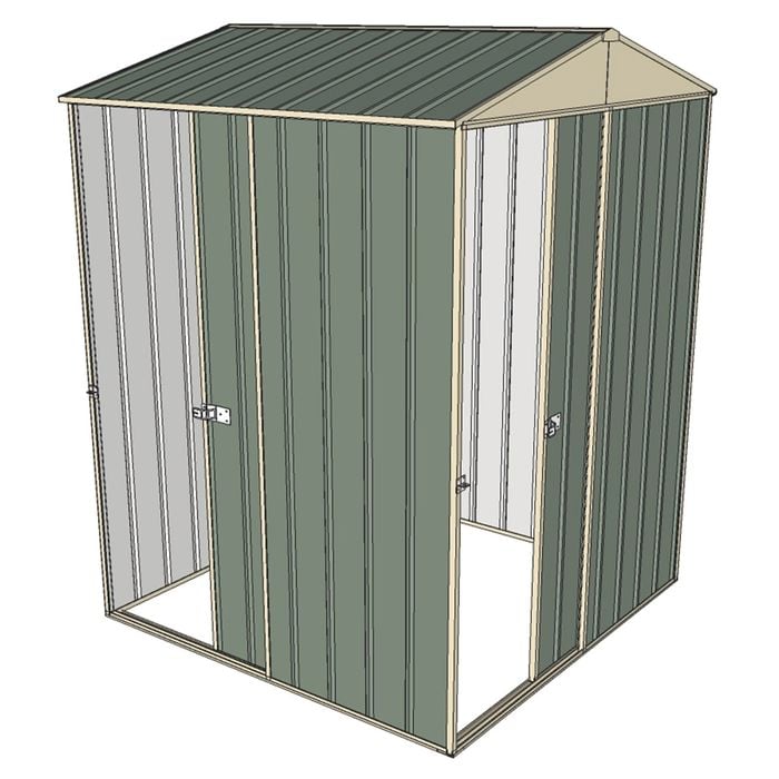 Build-a-Shed 1.5 x 1.5 x 2.3m Single Sliding Door Gable Shed with Single Sliding Side Door - Green