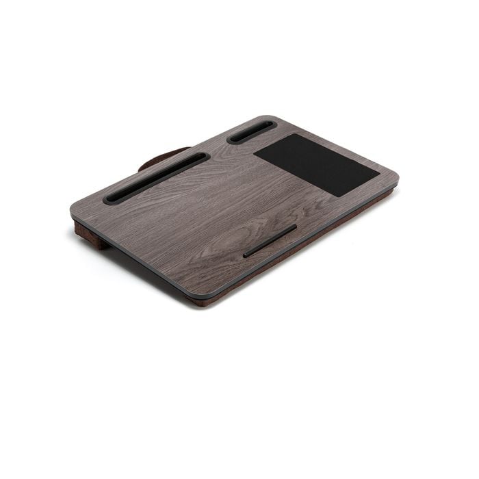 Kandaka Iron Grey Oak Laptop Tablet Stand Cushioned Lap desk