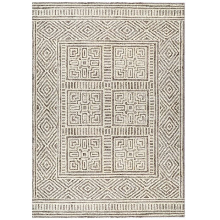 Handmade Abstract Wool Rug-6310-Ivory Sand-110x160cm