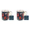 2PK Australia Flora Desert Pea 360ml Coffee Mug New Bone China