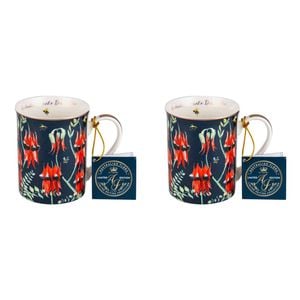 2PK Australia Flora Desert Pea 360ml Coffee Mug New Bone China