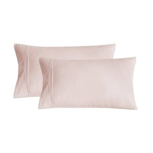 Dreamaker Superfine Washed Microfibre Standard Pillowcase Twin Pack - Blush Pink