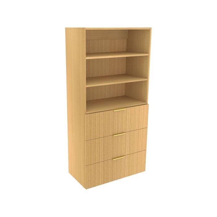 Lugna 1536 x 750 x 380mm Sand 3 Shelf 3 Drawer Storage Cabinet