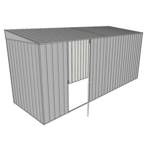 Build-a-Shed 1.5 x 4.5 x 2m Single Hinged Side Door Skillion Shed - Zinc