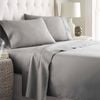 2000TC 3 Pieces Flat Fitted Bed Sheet Set,King Single Size Silver Gray