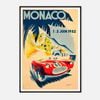 Galrie Vintage 1952 Monaco Grand Prix Art Print by Bernard Minne - Classic Racing Poster, Black Frame, 50 x 70cm (20 x 28inch)