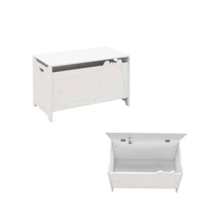 Costway Kids Crocodile Toy Storage Box Wooden Toy Organizer Storage Chest White