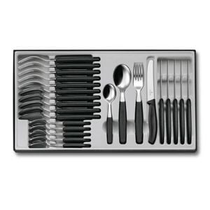 Victorinox 24pc Steak Knife Table Cutlery Set 24 Piece Black Made In Switzerland