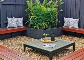 backyard landscaping area