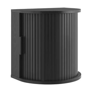 Design Square Eillie Woodgrain Floating Wallmount Nightstand Bedside Table 1-Drawer Black