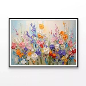 Flower Blossom Oil Painting  Print 100% Australian Made 90x60cm  (Poster)