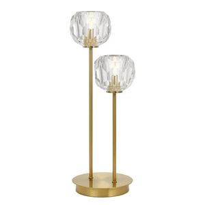 Telbix Zaha Contemporary Table Desk Lamp Light Metal Crystal Clear Antique Gold