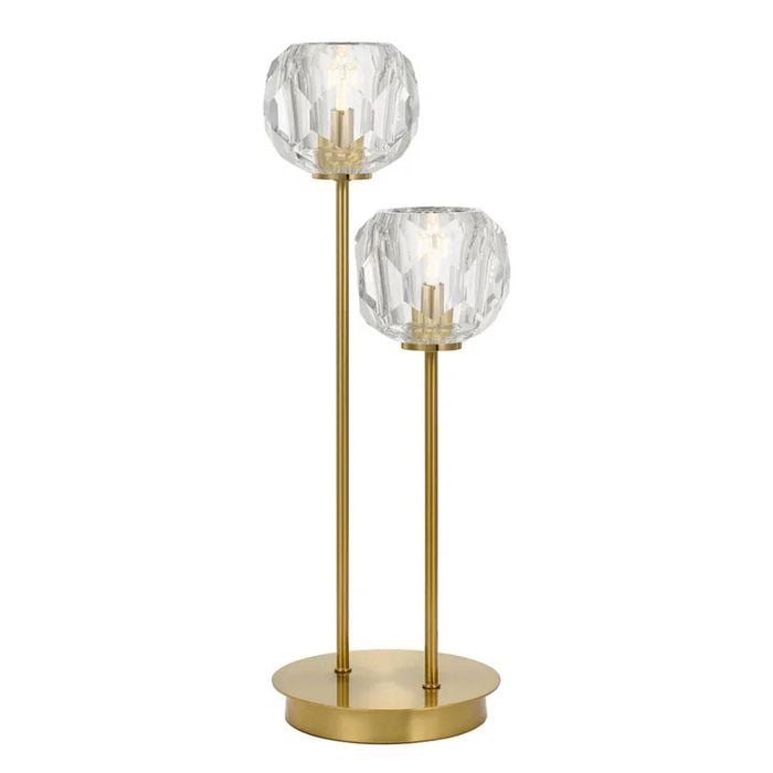 Telbix Zaha Contemporary Table Desk Lamp Light Metal Crystal Clear Antique Gold