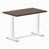 Desky Fixed Height Mini Dark Walnut Rubberwood Desk 1000 X 600mm White Frame