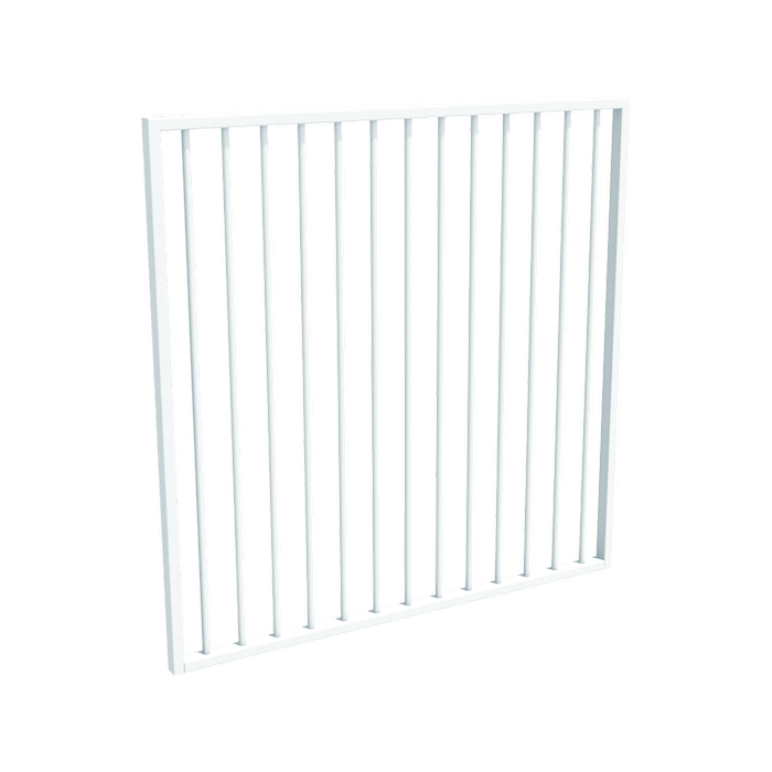 ProtectorAl 800 - 1200 x 1200mm Pearl White Aluminium Pool Gate Flat Top