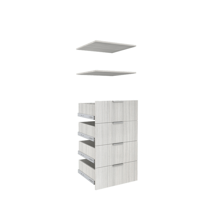 Lugna 4 Drawer, 2 Shelf Insert Kit Mist - Fits 600 x 580mm Cabinet Shell