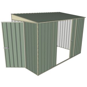 Build-a-Shed 1.5 x 3 x 2m Double Sliding Side Door Skillion Shed - Green