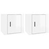vidaXL 2x Bedside Cabinets High Gloss White Nightstand Table Telephone Stand