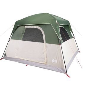 vidaXL Camping Tent Cabin 4-Person Green Waterproof tent camping shelter