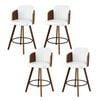 Artiss 58cm Wooden Bar Stools Set of 4 Swivel Kitchen Counter Stool Chair with PU Seat Backrest