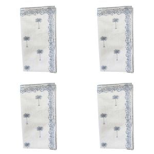 4PK LVD Cotton Stonewash 45cm Square Dining Table Napkin - Palm