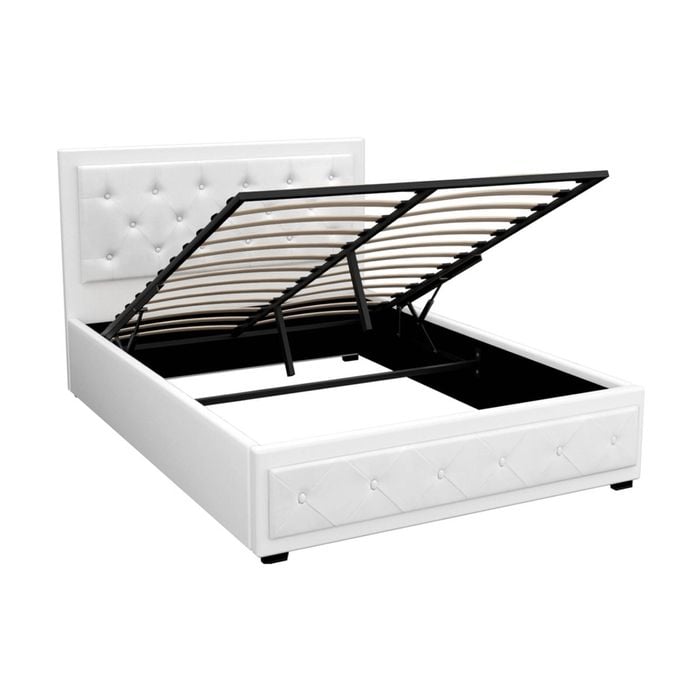 Artiss Bed Frame Gas Lift Double White