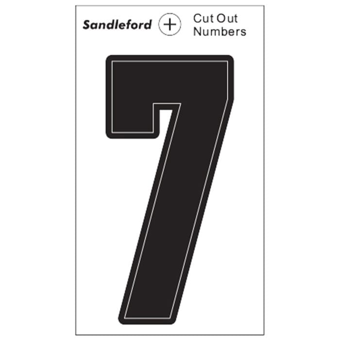Sandleford Cut Out Numeral "7" 85mm Black Self Adhesive