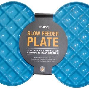 Slowdog Cyan Blue Slow Pet Feeder Plate for Dogs to Slow Feeding Time