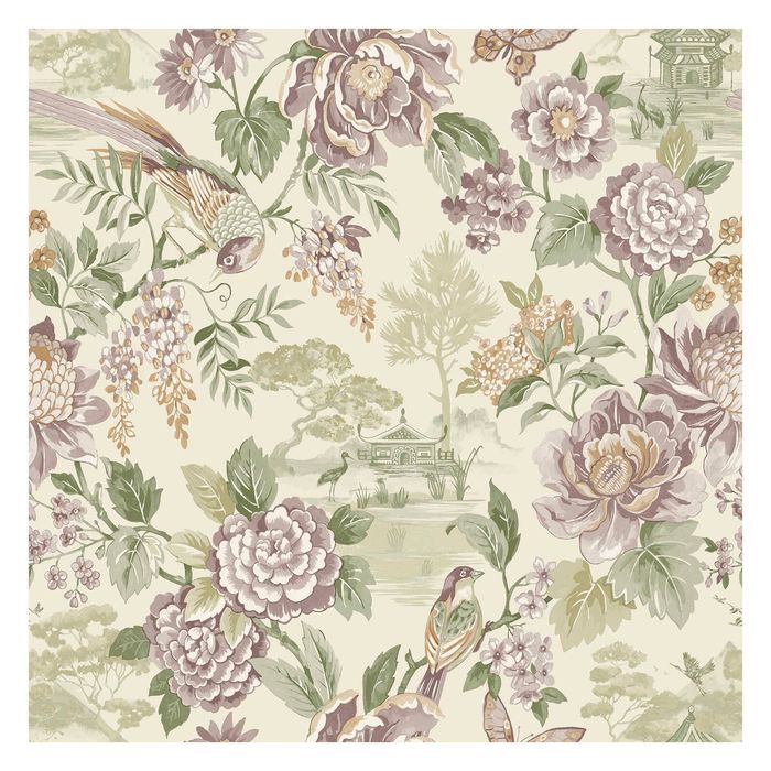 Hana Beige Floral and Birds Wallpaper 10.05m x 53cm