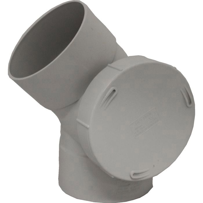 Holman 100mm x 45 Degree DWV PVC Female And Female Side Access Bend
