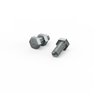 ZENITH M10 x 25mm Zinc Plated Hex Head Bolts and Nuts - Each