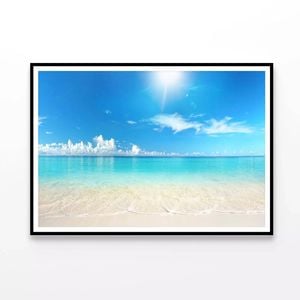 Sandy Beach with White Sand  Print 100% Australian Made 120x90cm  (Poster)