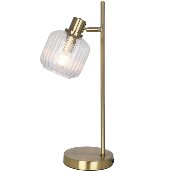 Orbix Table Lamp Fluted Glass & Brass