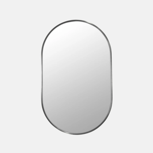Future Glass Inara Pill Mirror - 900 x 560mm - Brushed Nickel