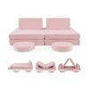 Costway 6pcs Kids Modular Play Sofa Convertible Foam Couch Set - Pink